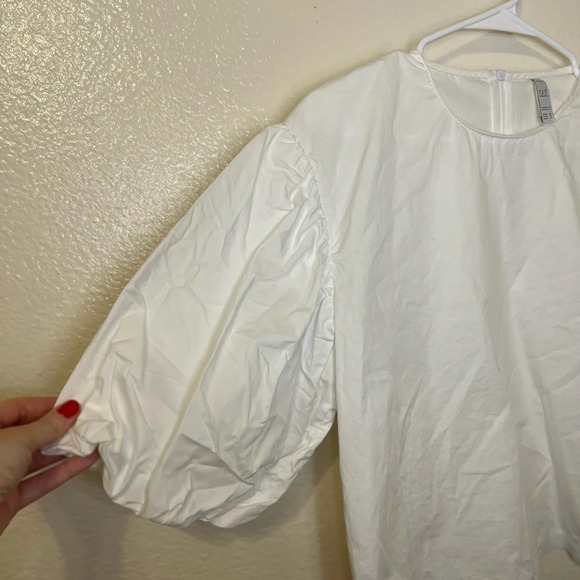 Zara White poofy sleeves blouse - Picture 7 of 7